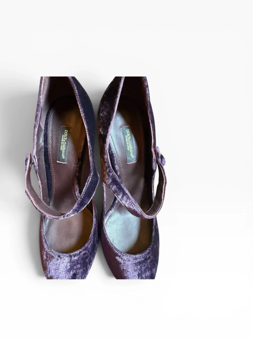 Dolce & Gabbana Purple Velvet Mary Jane Pumps High Heel EU 39 US 9
